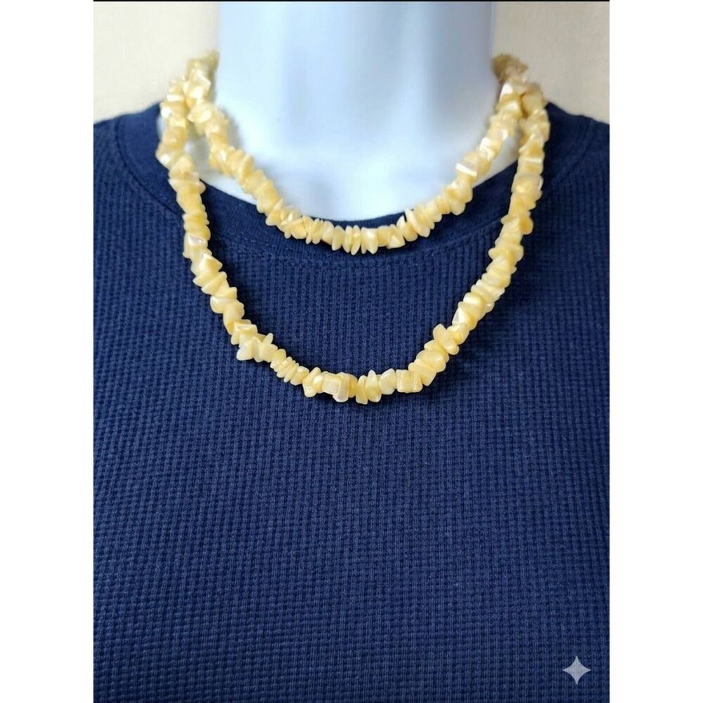 Shell Necklace Mother of Pearl Polished Chips 32 in. Eternity Earthy Nature